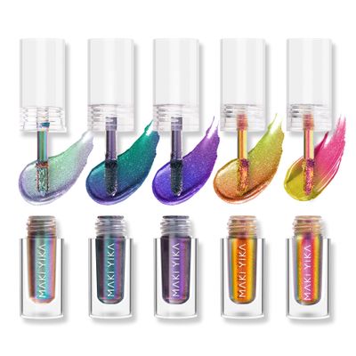 MAKI YIKA 5Pc Glitter Eyeshadow Liquid Multichrome Eyeshadows Long Lasting, Metallic Chameleon Eye Shadow Smudgeproof Holographic Eye Topper Glitters (#1+3+5+6+7)