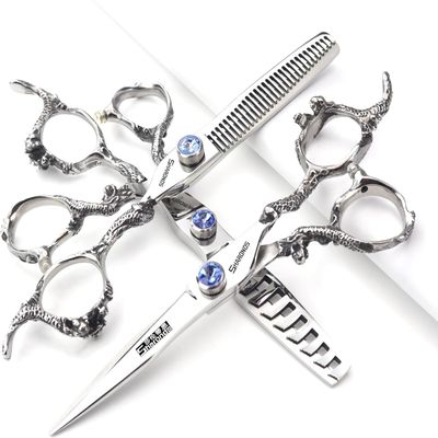 6/7/8/9-inch Professional Hair Clippers, Stainless Steel Sharp Hair Clippers, Hairdresser Specific Scissors (6 inch-3pc)
