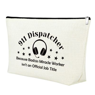 911 Dispatcher Gifts Makeup Bag Operator Gifts Dispatcher Gifts for Women Travel Pouch Thank You Gifts for Dispatcher Appreciation Gifts for Coworkers Cosmetic Bag Telecommunications Week Gift