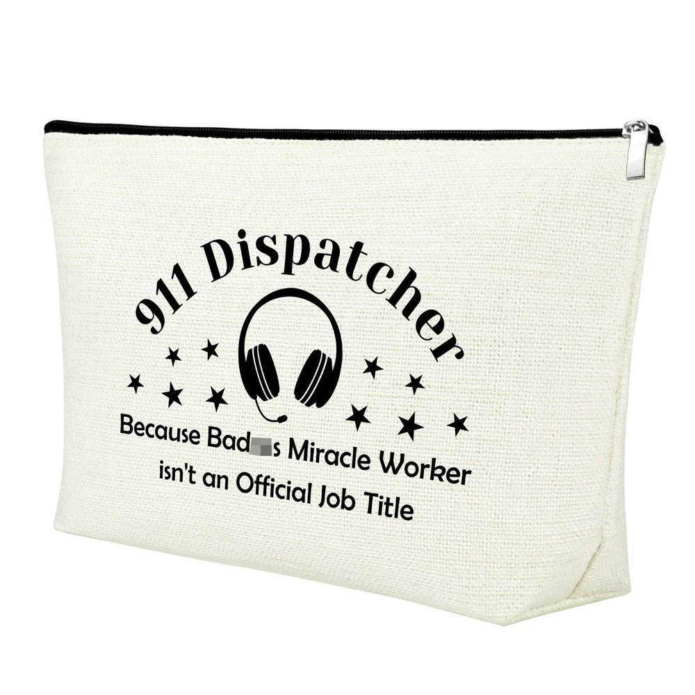911 Dispatcher Gifts Makeup Bag Operator Gifts Dispatcher Gifts for Women Travel Pouch Thank You Gifts for Dispatcher Appreciation Gifts for Coworkers Cosmetic Bag Telecommunications Week Gift