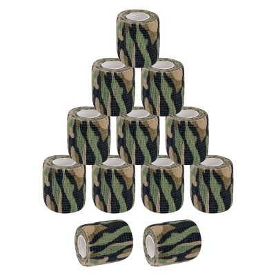 VideoPUP 12PCS Tattoo Grip Cover Wrap,Wetland Camouflage Disposable Cohesive Tattoo Grip Cover Elastic Bandage Handle Grip Tube for Tattoo Machine Tattoo Grip Accessories