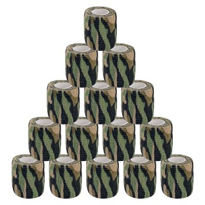 VideoPUP 15PCS Tattoo Grip Cover Wrap,Wetland Camouflage Disposable Cohesive Tattoo Grip Cover Elastic Bandage Handle Grip Tube for Tattoo Machine Tattoo Grip Accessories