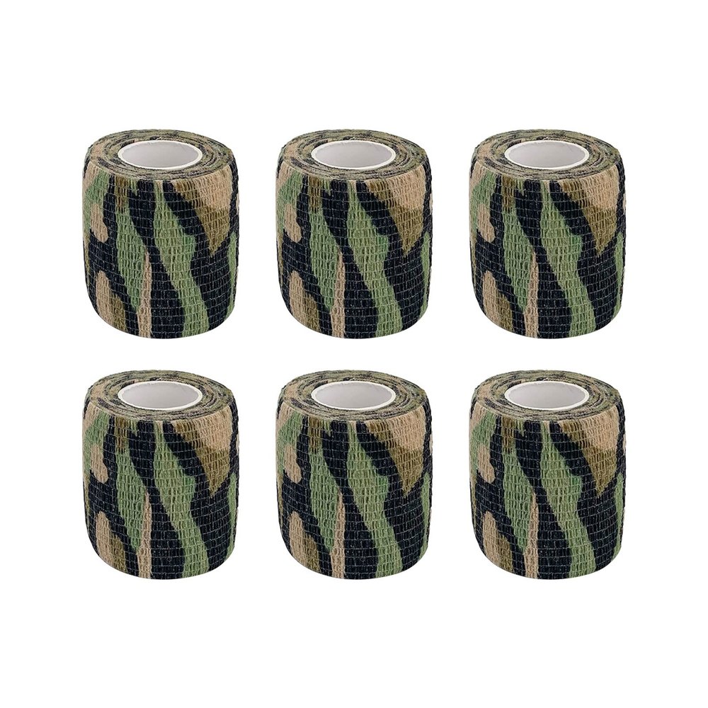 VideoPUP 6PCS Tattoo Grip Cover Wrap,Wetland Camouflage Disposable Cohesive Tattoo Grip Cover Elastic Bandage Handle Grip Tube for Tattoo Machine Tattoo Grip Accessories