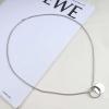 Iaceble Punk Circle Choker Necklace Coin Disc Pendant Necklace Hiphop Open Circle Necklace Long Silver Hollow Circle Necklace Jewelry for Women and Girls view 3