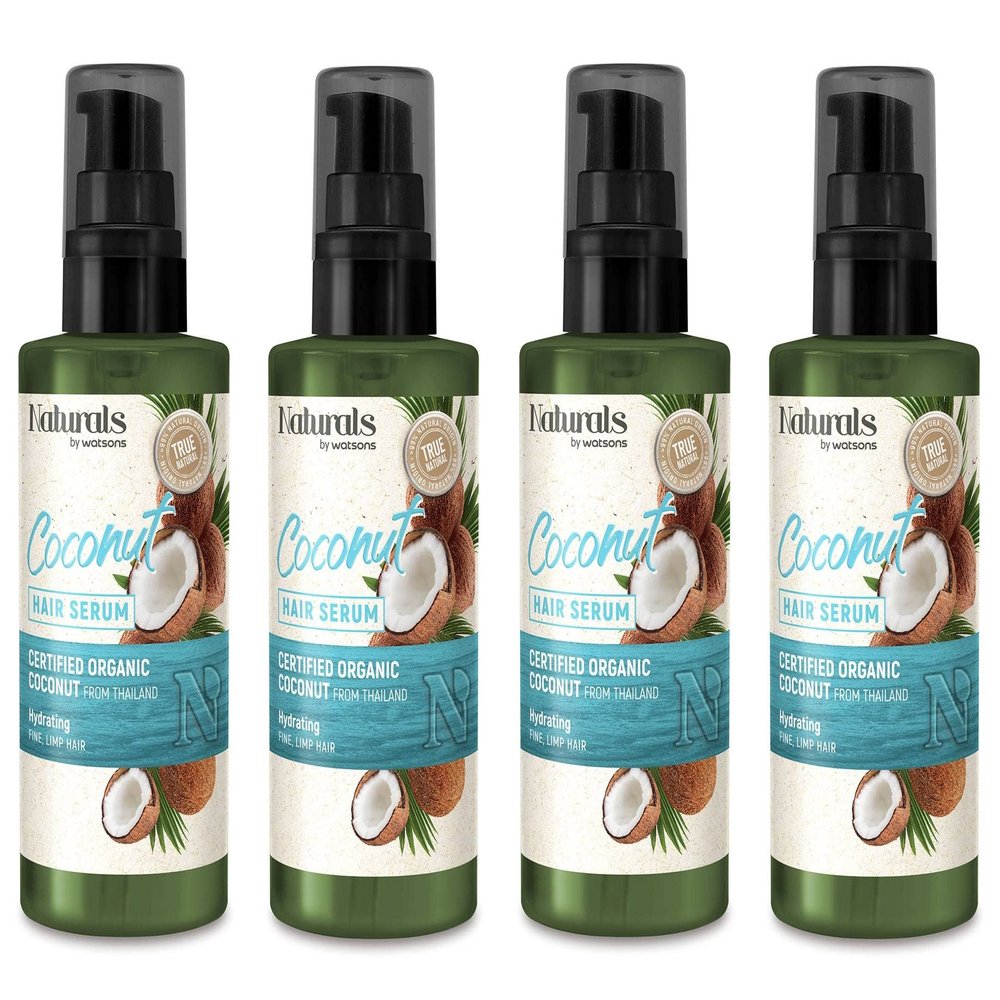 Naturals By Watsons True Natural Coconut Hair Serum 3.38 Fl Oz. (Pack of 4)