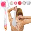 Body Brush Rechargeable, Electric Body Brush Set, Scrubber Shower Brush with Long Handle, Spin Skin Brush with 6 Brush Heads for Cleanse, Massage, exfoliate and Pamper Your Skin in The Shower (Pink) view 1
