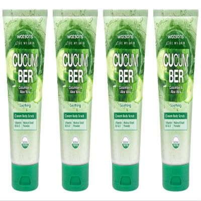 Watsons Cucumber Aloe Vera Cream Body Scrub 7.05 oz. (Pack of 4)