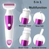 LUYILA Epilator for Women,5 in 1 USB Rechargeable Electric Epilator Hair Shaver for Bikini Area -Nose- Armpit-Eyebrow-Facial Hair Painless Shaver view 2