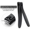 2PCS Professional Nail Clippers Set, Ultra Sharp Sturdy Fingernail and Toenail Clipper, Large & Small Nail Cutter for Thick Nails with leather case, Best Travel and Gift Nail Clipper for Men and Women view 2
