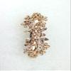 Faship Gorgeous Champagne Rhinestone Crystal Floral Hair Barrette Clip view 2