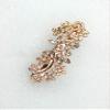 Faship Gorgeous Champagne Rhinestone Crystal Floral Hair Barrette Clip view 3