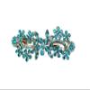 Faship Gorgeous Teal Rhinestone Crystal Floral Hair Barrette Clip view 1