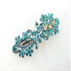 Faship Gorgeous Teal Rhinestone Crystal Floral Hair Barrette Clip view 3