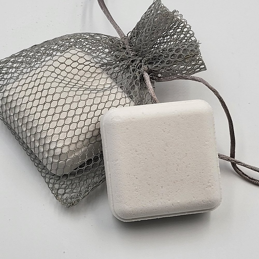 Essential Oil Shower Steamers XL with mesh Shower Steamer Bag and Glossy Laminate Box. (Pure Bliss)