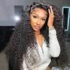13x6 Deep Wave HD Transparent Lace Frontal Wig 13x4 Curly Human Hair With Baby Hair Pre Plucked Natural Hairline for Women Bleached Knots Glueless Wig 150% Density 22 Inch view 2