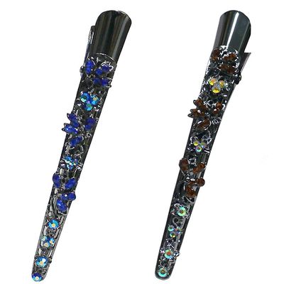Set of 2 Brand JCGY Alligator Hairclips Beakclips Duckbills for Women Girls Updo Hair Styling YY86110-1-2sapBlueTopaz