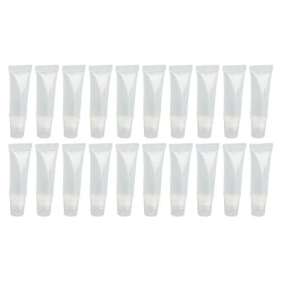 20pcs 10ml Lip Gloss Balm Tubes, Refillable Empty DIY Cosmetic Container Mini Clear Soft Lip Gloss Container for Shampoo Body Lotion