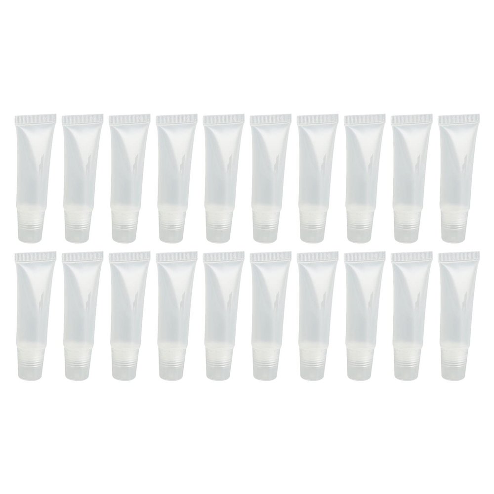 20pcs 10ml Lip Gloss Balm Tubes, Refillable Empty DIY Cosmetic Container Mini Clear Soft Lip Gloss Container for Shampoo Body Lotion