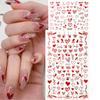 8 Sheets Heart Nail Art Stickers - Love Hearts Nail Decals for Women 3D Self Adhesive Valentines Day Nail Art Supplies Laser Red Heart Glitter Designs for Valentines Romantic DIY Manicure Decoration view 2
