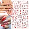 8 Sheets Heart Nail Art Stickers - Love Hearts Nail Decals for Women 3D Self Adhesive Valentines Day Nail Art Supplies Laser Red Heart Glitter Designs for Valentines Romantic DIY Manicure Decoration view 3