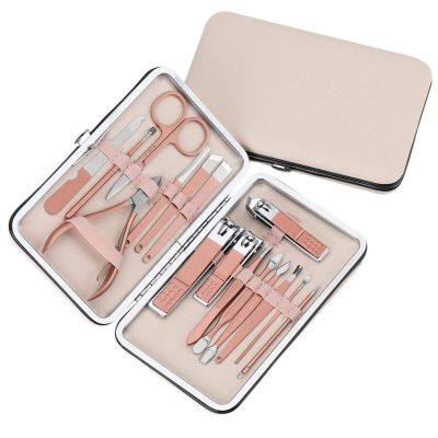 CZKE 18pcs Stainless Steel Nail Clippers Scissors Set Kits Manicure Pedicure Nail Care Set Nails Art Beauty Sets Manicure Tool (Color : 16pcs)