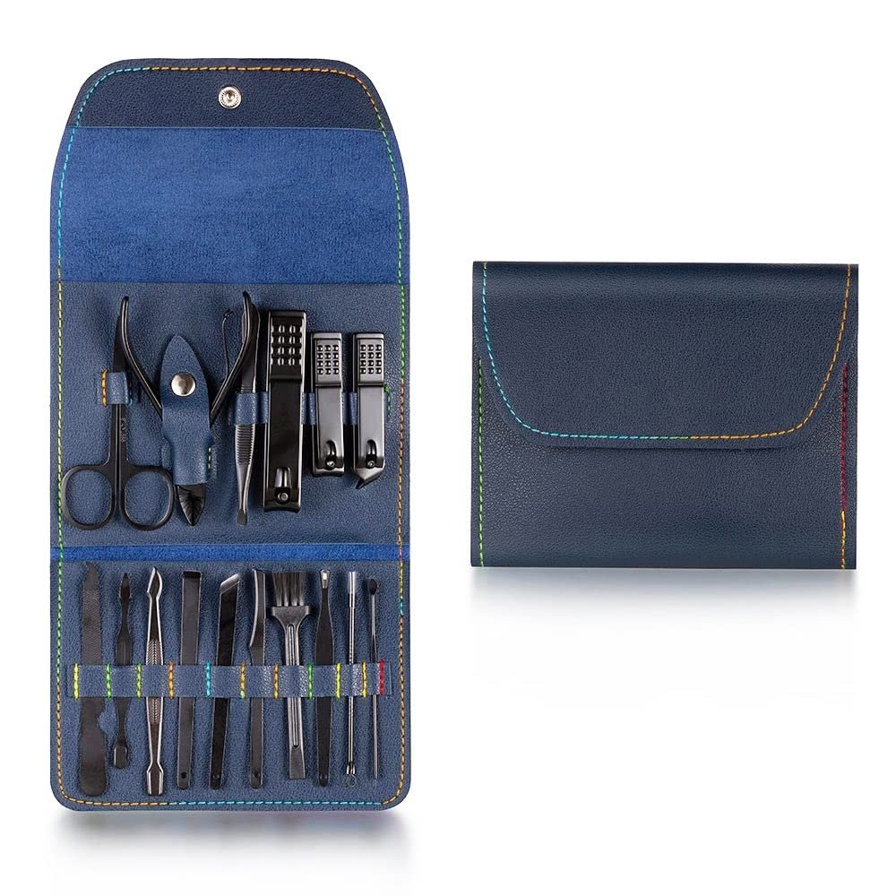 CZKE Manicure Set Nail Clipper Stainless Steel Nail Cutter Professional Scissors Set Portable Kit Set for Nails Makeup Grooming Tool (Color : Grey)