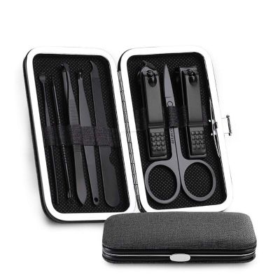 CZKE Stainless Steel Manicure Set Pedicure kit Scissor Tweezer Ear Pick Utility Toe Nail Clipper Facial Care Tool (Color : 8 Pieces)