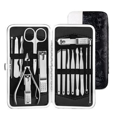 CZKE Nail Clipper Professional Grooming Kit Pedicure Kit Nail Cutter Tools with Luxurious Travel Case Manicure Scissors Makeup (Color : 16pcs Withe)