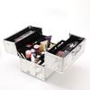 XARONF Extra Large Cosmetic Organizer Box 4 Trays, Lockable with Keys Travel Makeup Case Organizer for Makeup Artist, Cosmetology School view 2