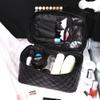 XARONF Cosmetic Bag, Portable Cute Travel Makeup Bag for Women and Girls Makeup Brush Organizer Cosmetics Pouch Bags, Black view 2