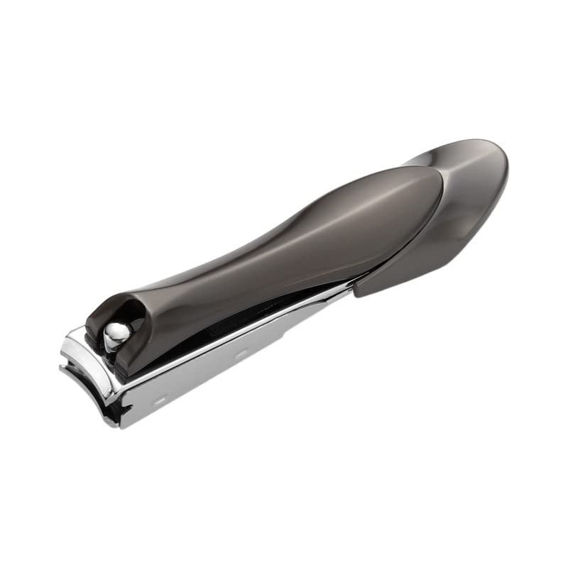 CZKE Anti Splash Nails Clipper Stainless Steel Sharp Fingernail Cutter Hard Nail Scissor Large Pedicure Oblique Mouth Manicure Tools (Color : Black Large Flat)