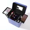 XARONF Makeup Case, Cosmetic Box Makeup Organizer 4 Trays Professional Cosmetic Storage Box Cosmetology Case for Women Makeup Artist, Makeup Tools Traveling Makeup Case, Blue view 3