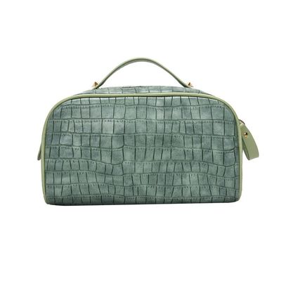 XARONF Travel Makeup Bag, PU Leather Makeup Bag, Cosmetic Travel Bags, Portable Toiletry Bag,Roomy Cosmetic Bag for Women and Girls (Color : Green)
