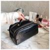 XARONF Travel Makeup Bag, PU Leather Makeup Bag, Cosmetic Travel Bags, Portable Toiletry Bag,Roomy Cosmetic Bag for Women and Girls (Color : Green) view 2