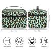 Makeup Bag Cosmetic Bag, Green Leopard Print Animal Makeup Bag Portable Vegan Leather Makeup Travel Case Pouch Organizer Toiletry Bag with Handle for Girl Women Ladies view 2