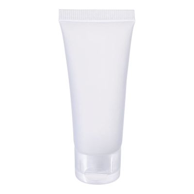 M METERXITY 20 Pack Refillable Travel Bottles - Shampoo Conditioner Empty Cosmetic Tubes with Flip Lid Apply to Household Travel (15ml, Translucent Frosted)
