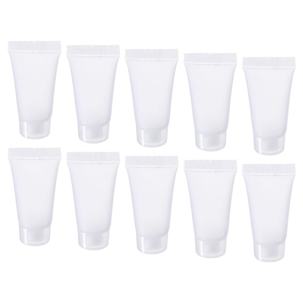 M METERXITY 20 Pack Refillable Travel Bottles - Shampoo Conditioner Empty Cosmetic Tubes with Screw Lid Apply to Household Travel (5ml, Translucent Frosted)