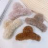6PCS Faux Fur Claw Clip for Winter, 5.5 Inches Large Fuzzy Hair Claw for Thick Thin Hair, Plush Hair Clips, Long Fur Hair Clips Leopard Grasp Clip for Women Girls for Daily, Parties (Blue white, brown, pink, yellow, brown, white) view 2