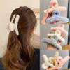 6PCS Faux Fur Claw Clip for Winter, 5.5 Inches Large Fuzzy Hair Claw for Thick Thin Hair, Plush Hair Clips, Long Fur Hair Clips Leopard Grasp Clip for Women Girls for Daily, Parties (Blue white, brown, pink, yellow, brown, white) view 3