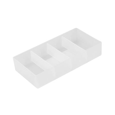 STOBAZA Makeup Storage Box Small Plastic Organizer for Desktop Partitioned Container for Makeup Jewelry and Office Supplies Frosted Transparent Design for Convenient Storage