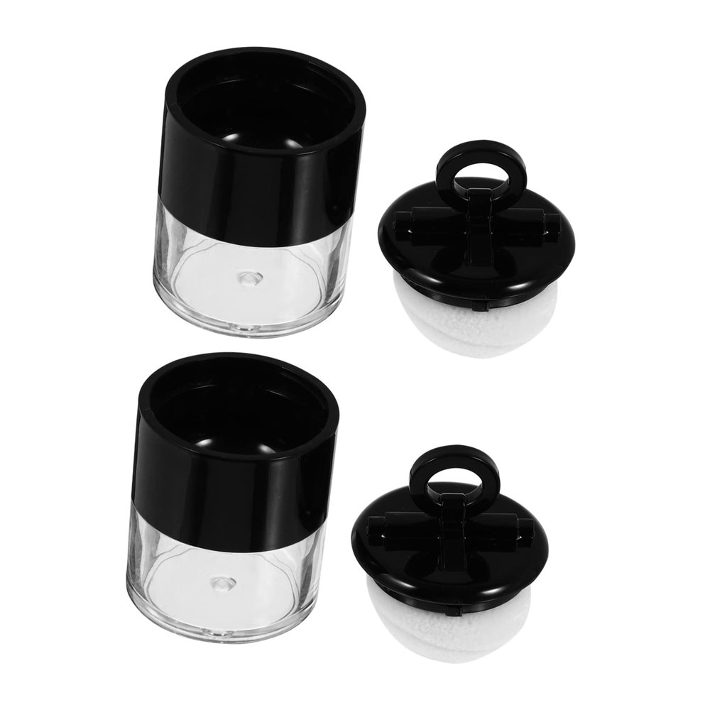 Beaupretty 2pcs Refillable Mini Powder Case for Loose Powder Travel-friendly Makeup Container with Puff and Net Sifter Portable Subpackaging Box for Daily Use