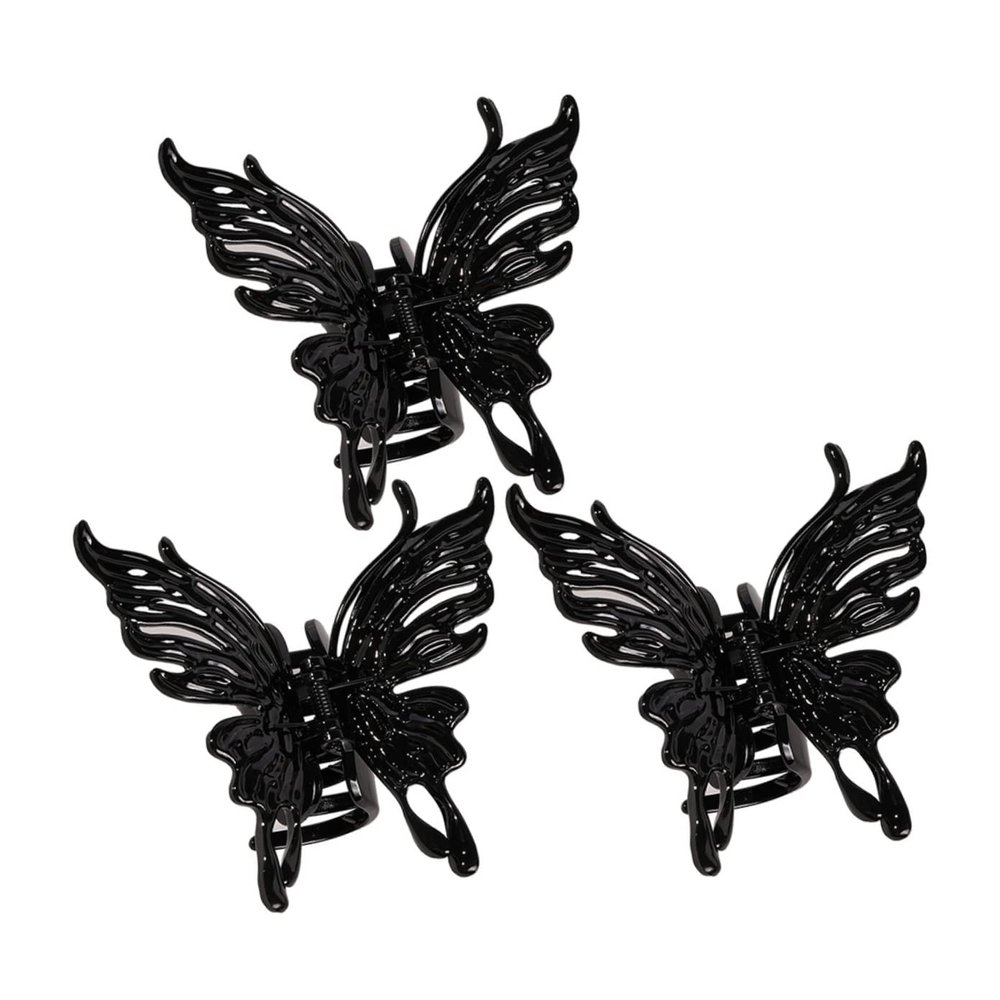 Beaupretty 3pcs Large Butterflies Hair Clips for Women Hair Holders for Styling Bathing and Makeup Strong Grip for Thick Curly