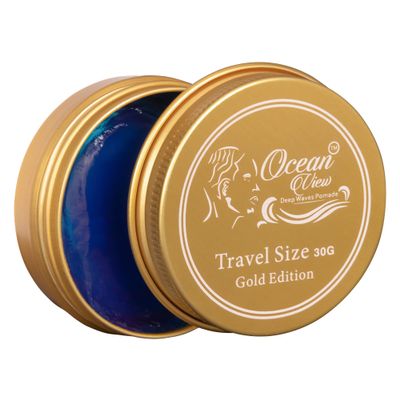 OCEAN VIEW DEEP WAVES POMADE, Gold Edition 360 Wave Grease for Men Moisturizes, Controls and Styles Black Hair  Water Based Wave Builder Pomade for Men Tames Your Crown During Wolfing (30 grams)