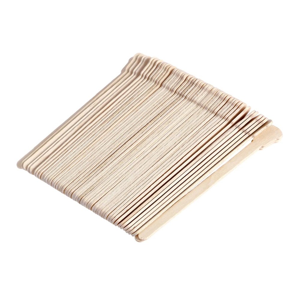 FOMIYES 100pcs Wooden Wax Spatulas Disposable Waxing Sticks for Hair Removal Original for Salon and Home Use Compatible Hot and Strip Wax