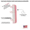 Hair Doctor Ladies 5" Rotating Tooth pocket comb to reduce hair loss and damage (Pale Pink) view 4