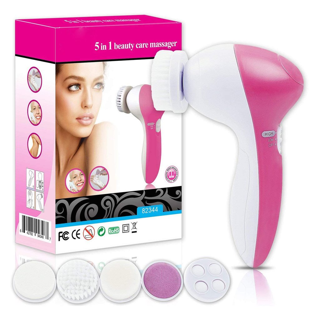5 in 1 Mini Facial Cleansing Exfoliating Brush Beauty Skin Care Massage Electric Face Wash Brush