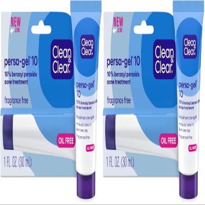 Clean & Clear, Persa-Gel 10 Acne Spot Treatment, Maximum Strength, 1 Oz (Pack of 2)