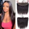 13x4 Ear To Ear Straight Lace Frontal Closure Transparent HD Human Hair With Baby Hair Knots 100% Virgin Remy Human Lace Frontal Closures 150% Density Natural Color (18 Inch,Straight frontal) view 1