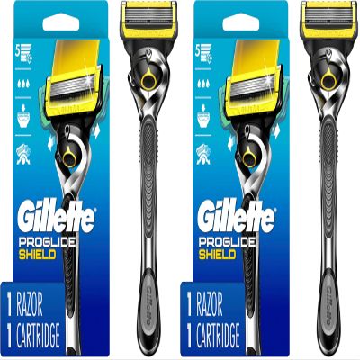 Gillette ProGlide Shield Mens Razor Handle + 1 Blade Refill, Shields Against Skin Irritation (Packaging May Vary) (Pack of 2)