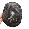 Toupee for Men French Lace Center Human Hairpieces Human Hair Replacement System Lace With Thin Skin Mens Toupee Gray Hair Prosthesis (7X9-120% density, #1B40 1B# OFF BLACK WITH 40% SYNTHETIC GREY) view 4